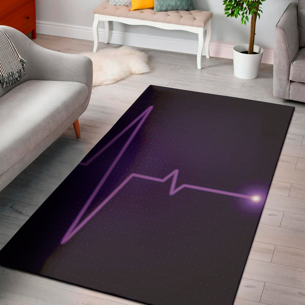 Purple Heartbeat Print Area Rug