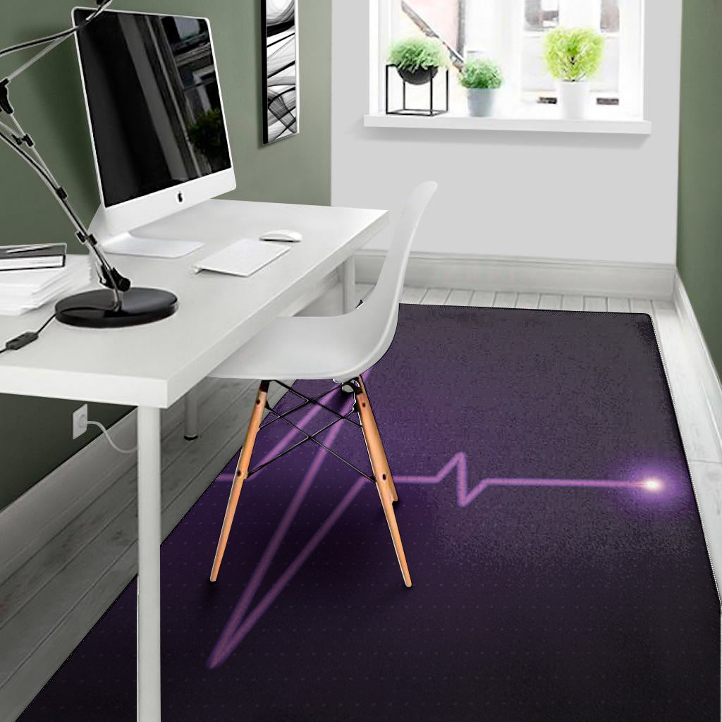 Purple Heartbeat Print Area Rug