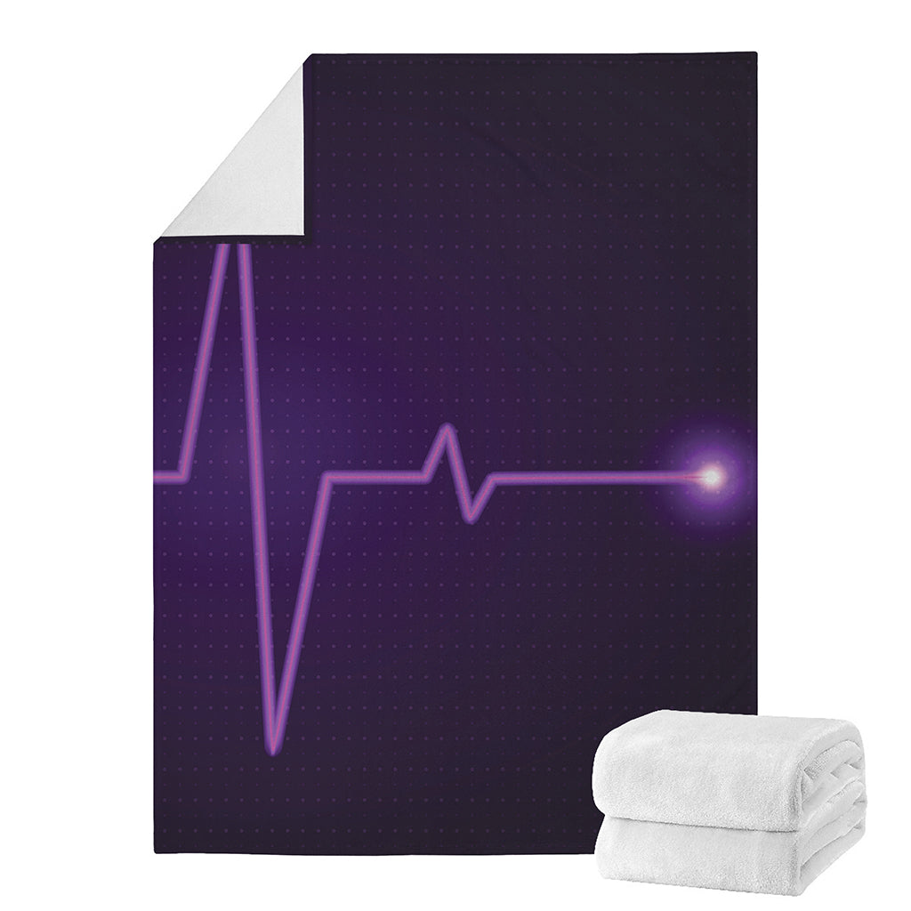 Purple Heartbeat Print Blanket