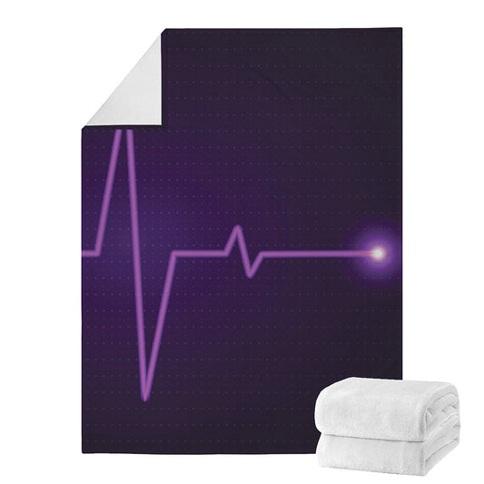 Purple Heartbeat Print Blanket