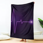 Purple Heartbeat Print Blanket