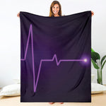 Purple Heartbeat Print Blanket