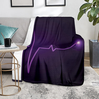 Purple Heartbeat Print Blanket