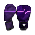 Purple Heartbeat Print Boxing Gloves