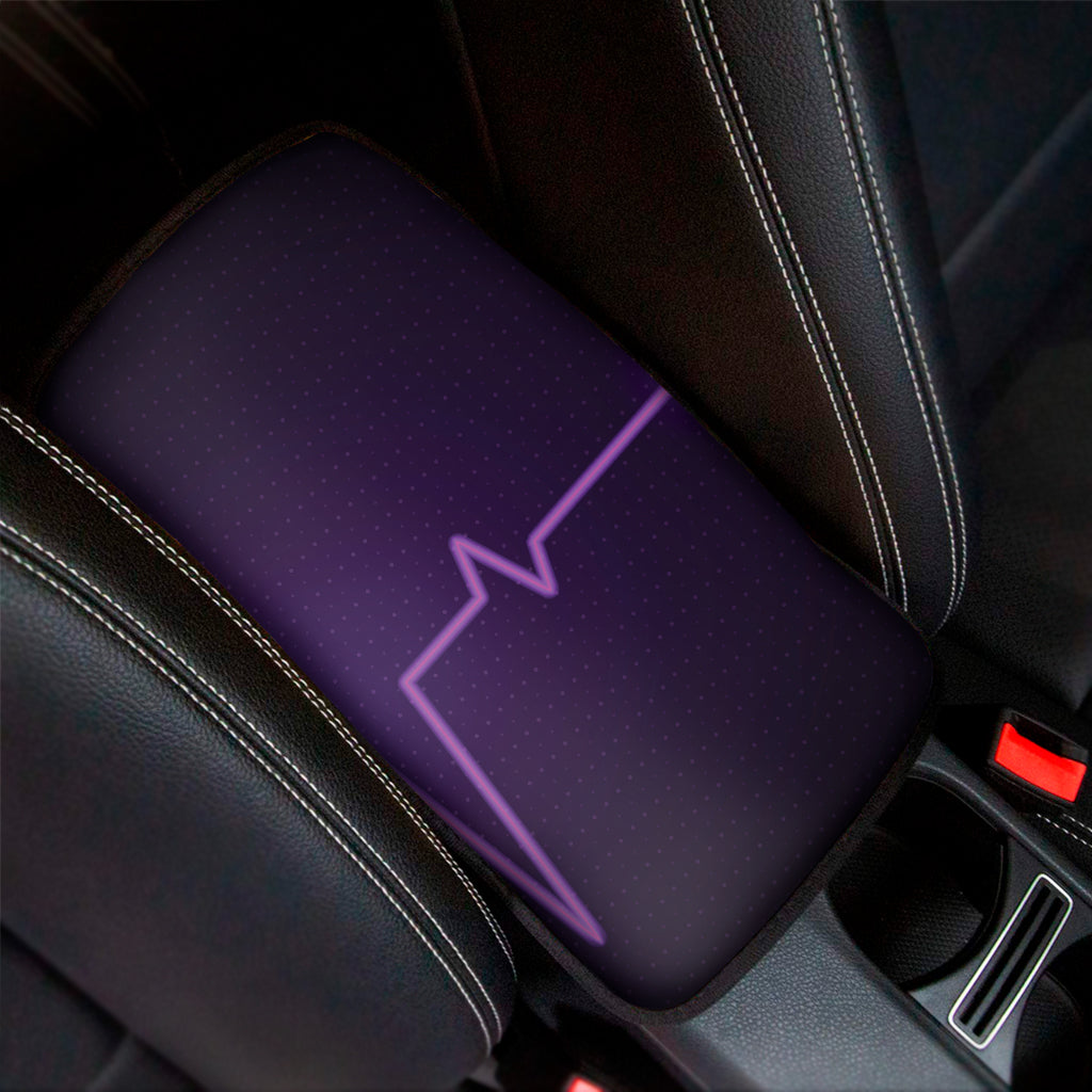 Purple Heartbeat Print Car Center Console Cover