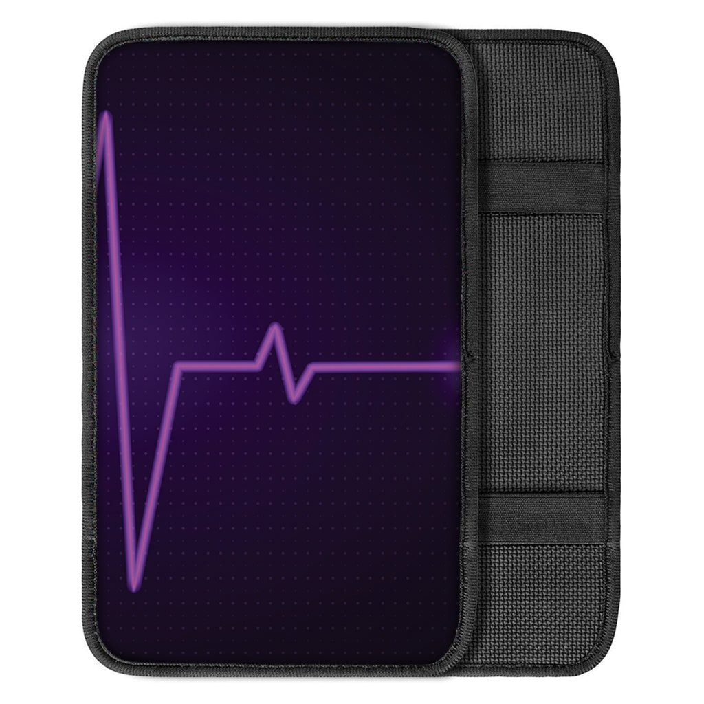 Purple Heartbeat Print Car Center Console Cover