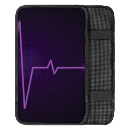 Purple Heartbeat Print Car Center Console Cover