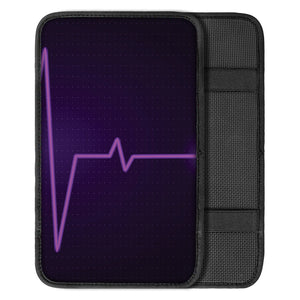 Purple Heartbeat Print Car Center Console Cover