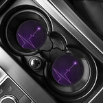 Purple Heartbeat Print Car Coasters