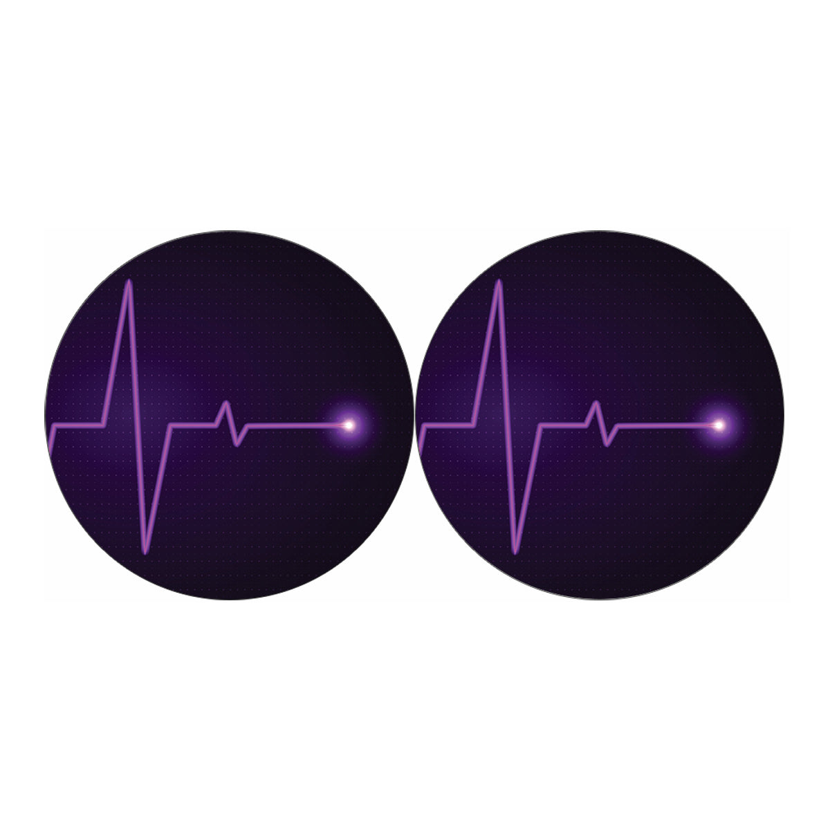 Purple Heartbeat Print Car Coasters