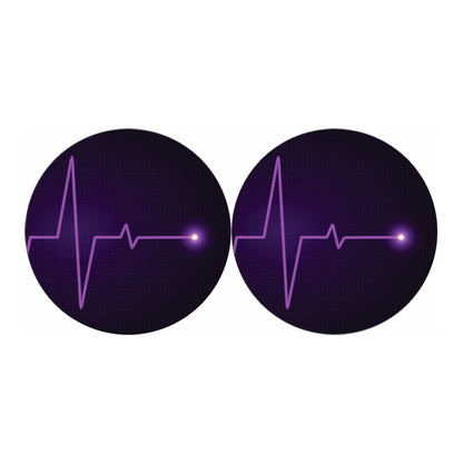 Purple Heartbeat Print Car Coasters