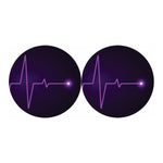 Purple Heartbeat Print Car Coasters