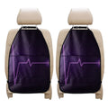 Purple Heartbeat Print Car Seat Organizers