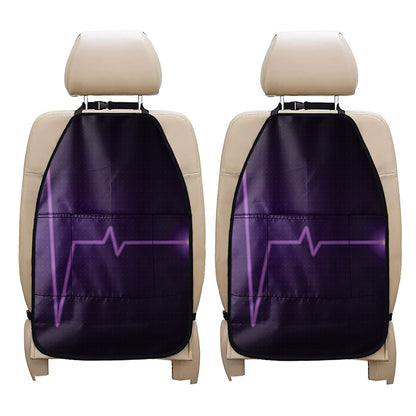 Purple Heartbeat Print Car Seat Organizers