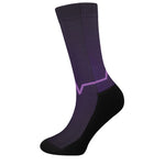 Purple Heartbeat Print Crew Socks