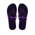 Purple Heartbeat Print Flip Flops