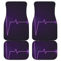 Purple Heartbeat Print Front and Back Car Floor Mats