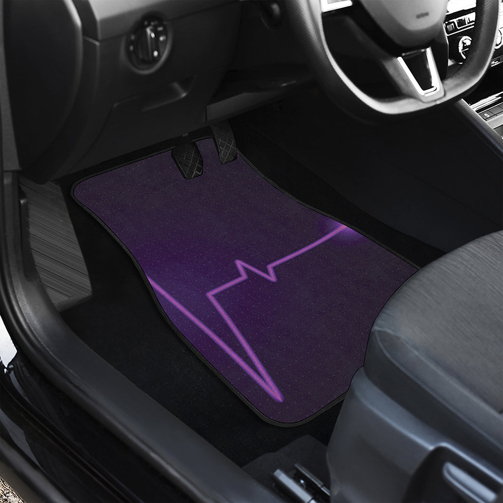 Purple Heartbeat Print Front and Back Car Floor Mats