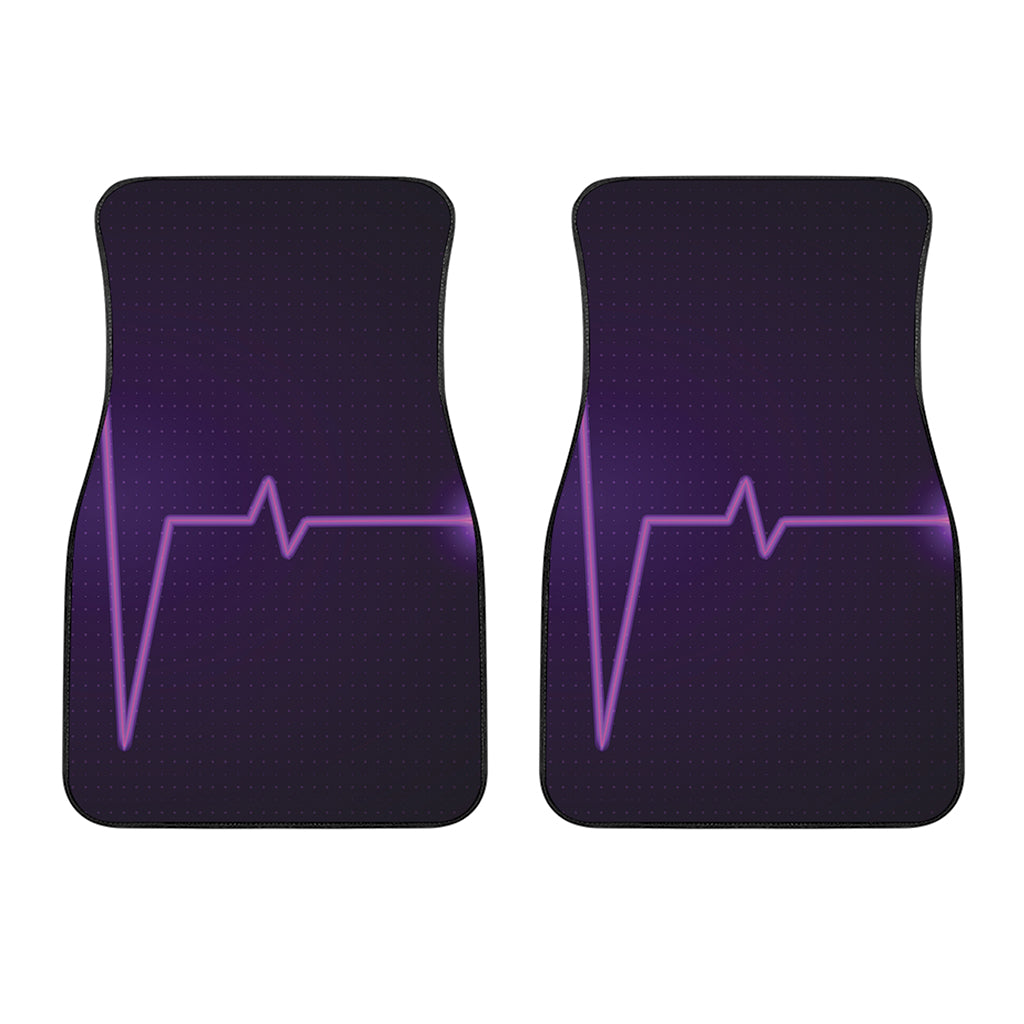 Purple Heartbeat Print Front Car Floor Mats