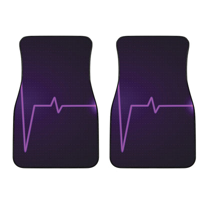 Purple Heartbeat Print Front Car Floor Mats