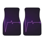 Purple Heartbeat Print Front Car Floor Mats