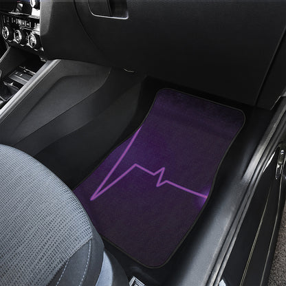 Purple Heartbeat Print Front Car Floor Mats