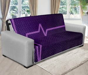 Purple Heartbeat Print Futon Protector