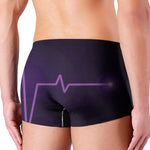 Purple Heartbeat Print Men's Boxer Briefs