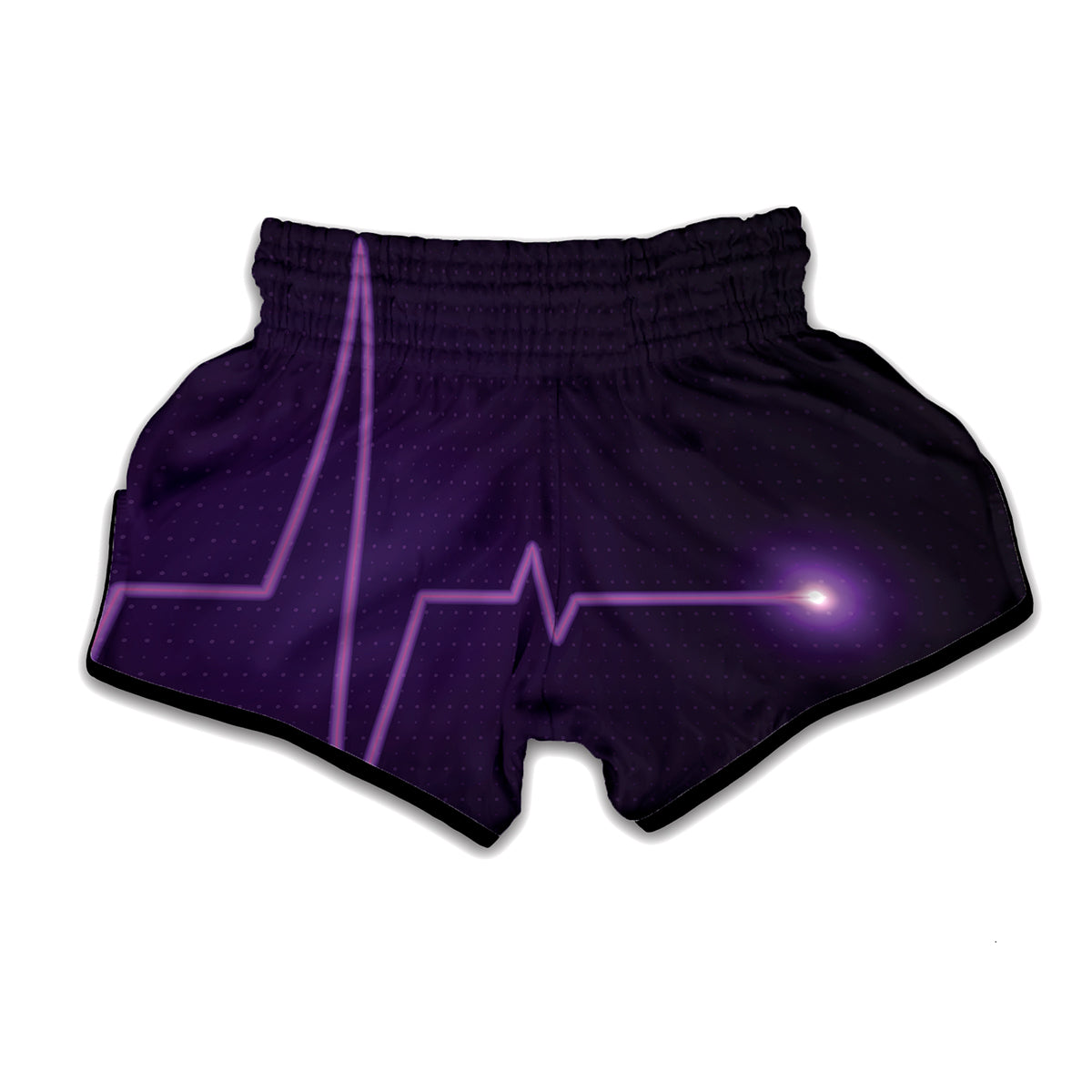 Purple Heartbeat Print Muay Thai Boxing Shorts