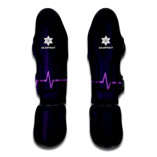 Purple Heartbeat Print Muay Thai Shin Guard