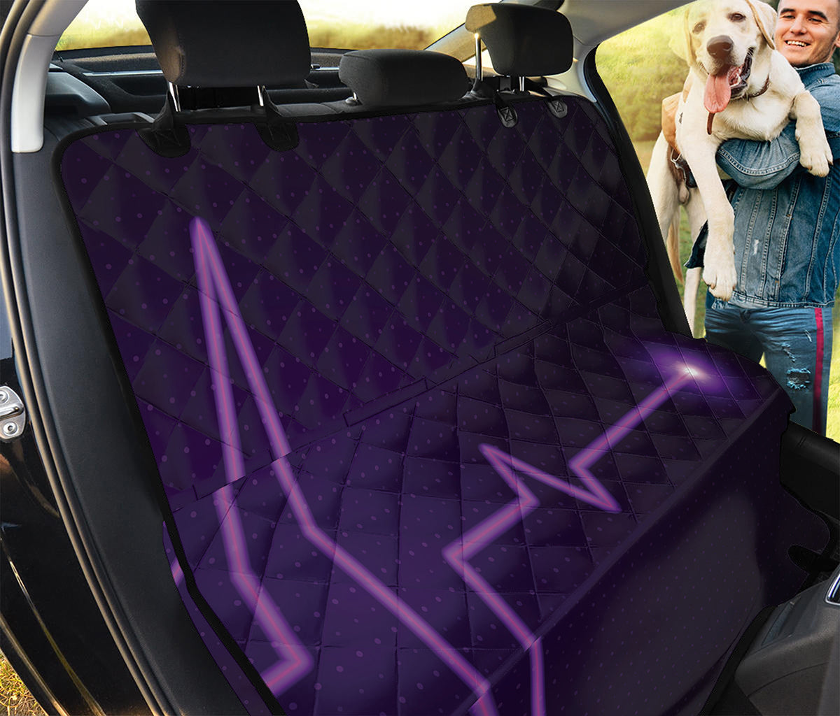 Purple Heartbeat Print Pet Car Back Seat Cover