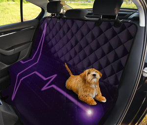 Purple Heartbeat Print Pet Car Back Seat Cover