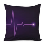 Purple Heartbeat Print Pillow Cover