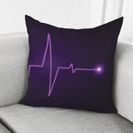 Purple Heartbeat Print Pillow Cover
