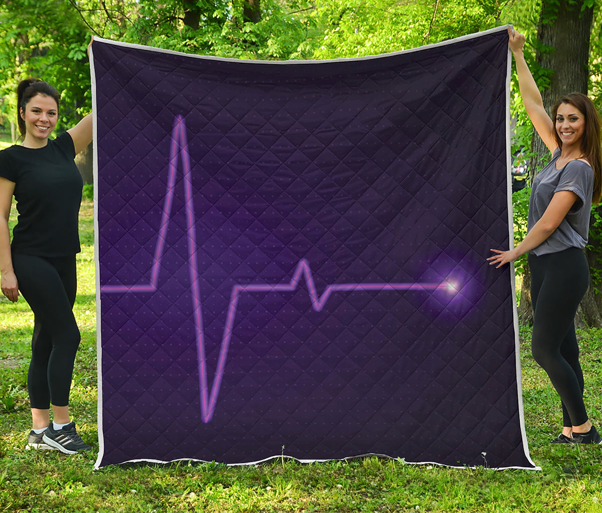 Purple Heartbeat Print Quilt