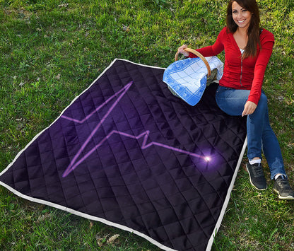 Purple Heartbeat Print Quilt