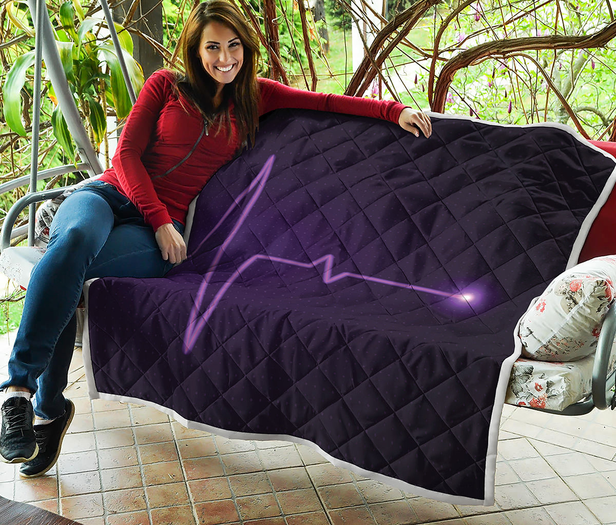 Purple Heartbeat Print Quilt