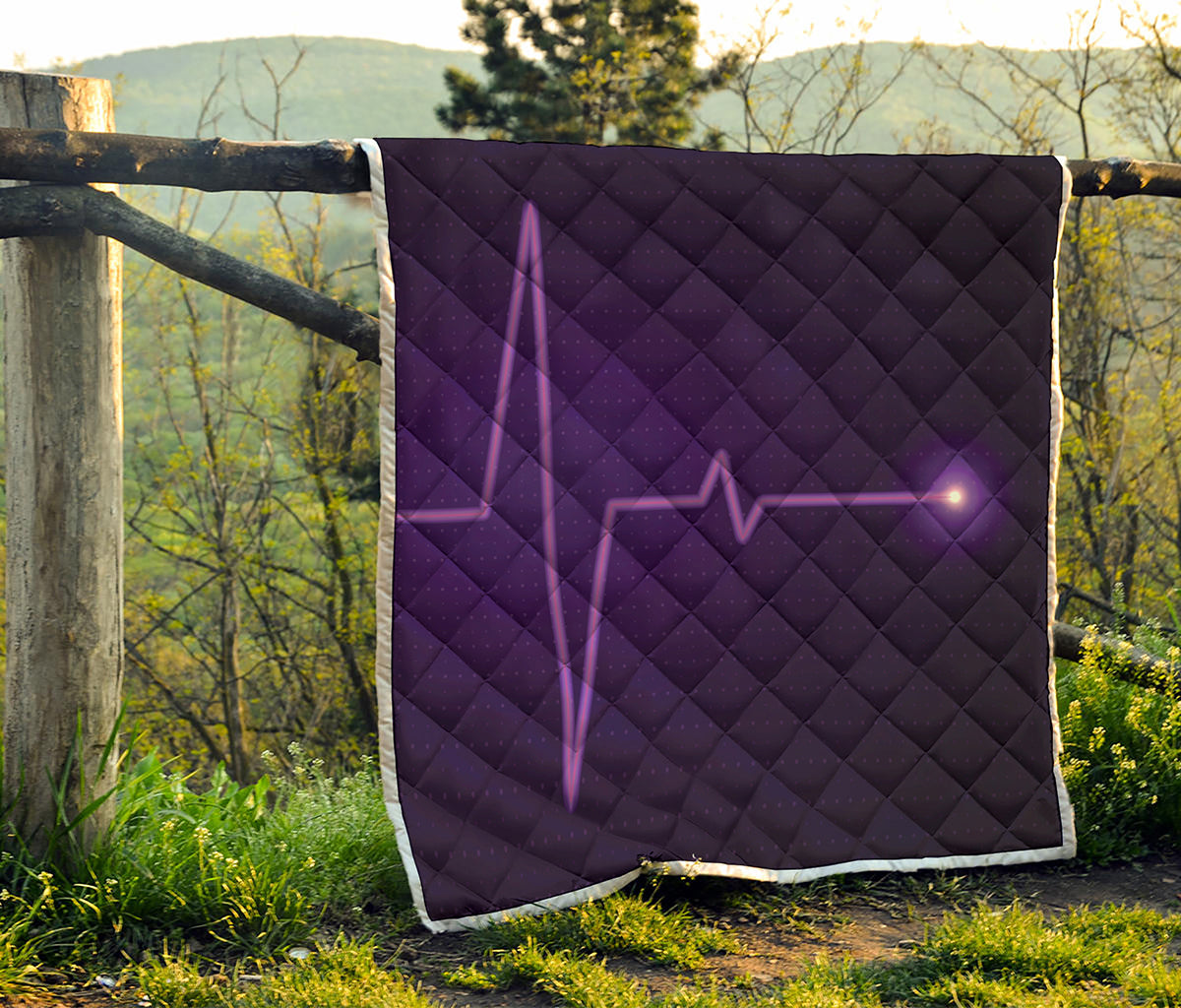 Purple Heartbeat Print Quilt