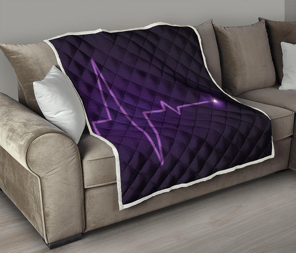 Purple Heartbeat Print Quilt