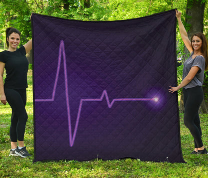 Purple Heartbeat Print Quilt