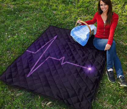 Purple Heartbeat Print Quilt