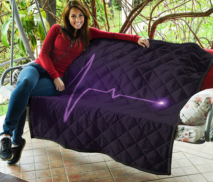 Purple Heartbeat Print Quilt