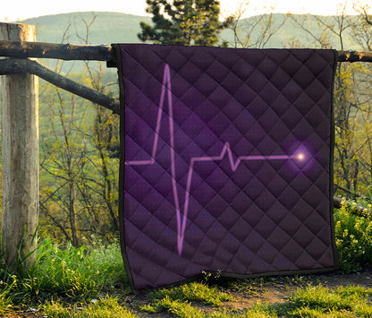 Purple Heartbeat Print Quilt