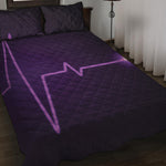 Purple Heartbeat Print Quilt Bed Set