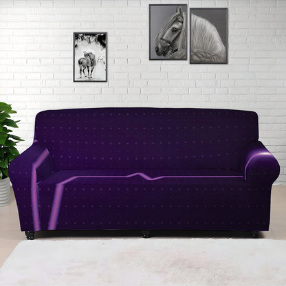 Purple Heartbeat Print Sofa Cover