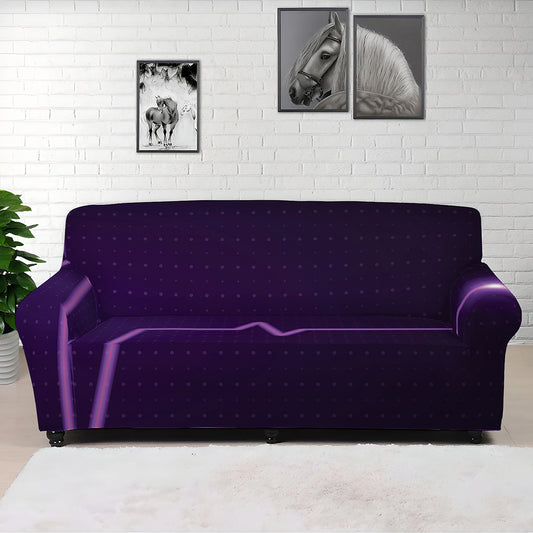 Purple Heartbeat Print Sofa Cover
