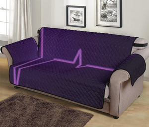 Purple Heartbeat Print Sofa Protector