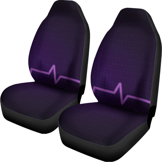 Purple Heartbeat Print Universal Fit Car Seat Covers