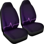 Purple Heartbeat Print Universal Fit Car Seat Covers