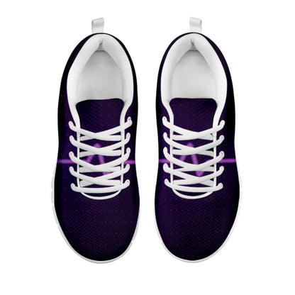 Purple Heartbeat Print White Sneakers
